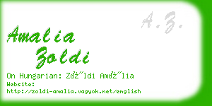 amalia zoldi business card